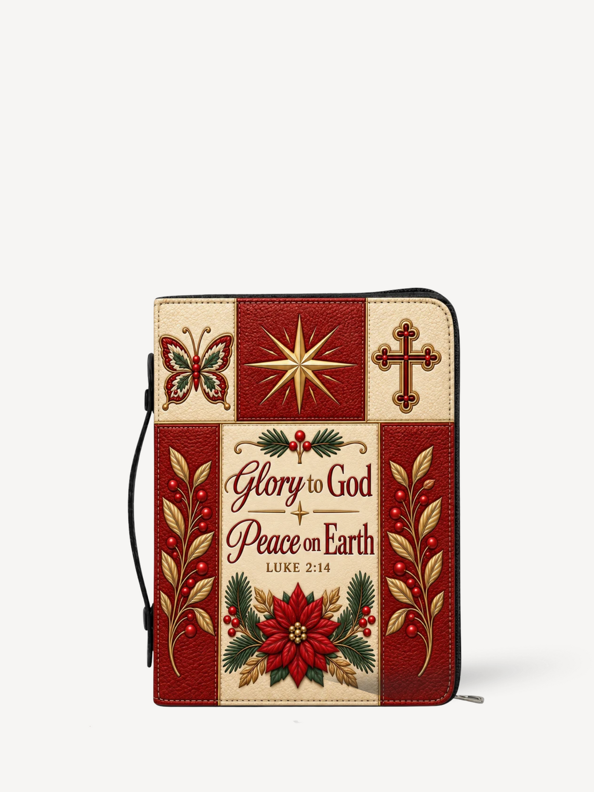 Divine Glory Bible Cover - PU Leather Bible Cover, front view