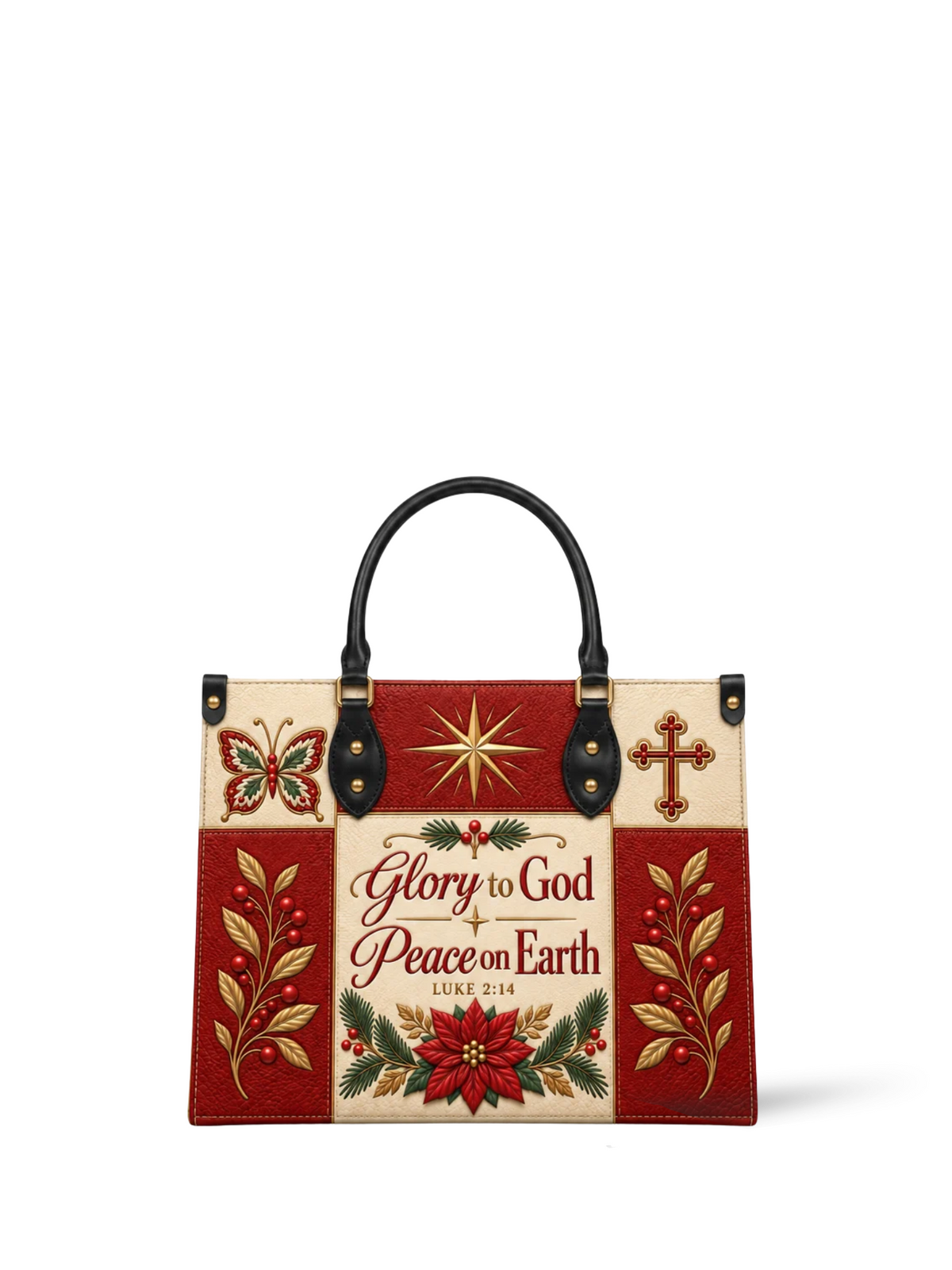 Divine Glory PU Leather Handbag - Christian Handbag, front view