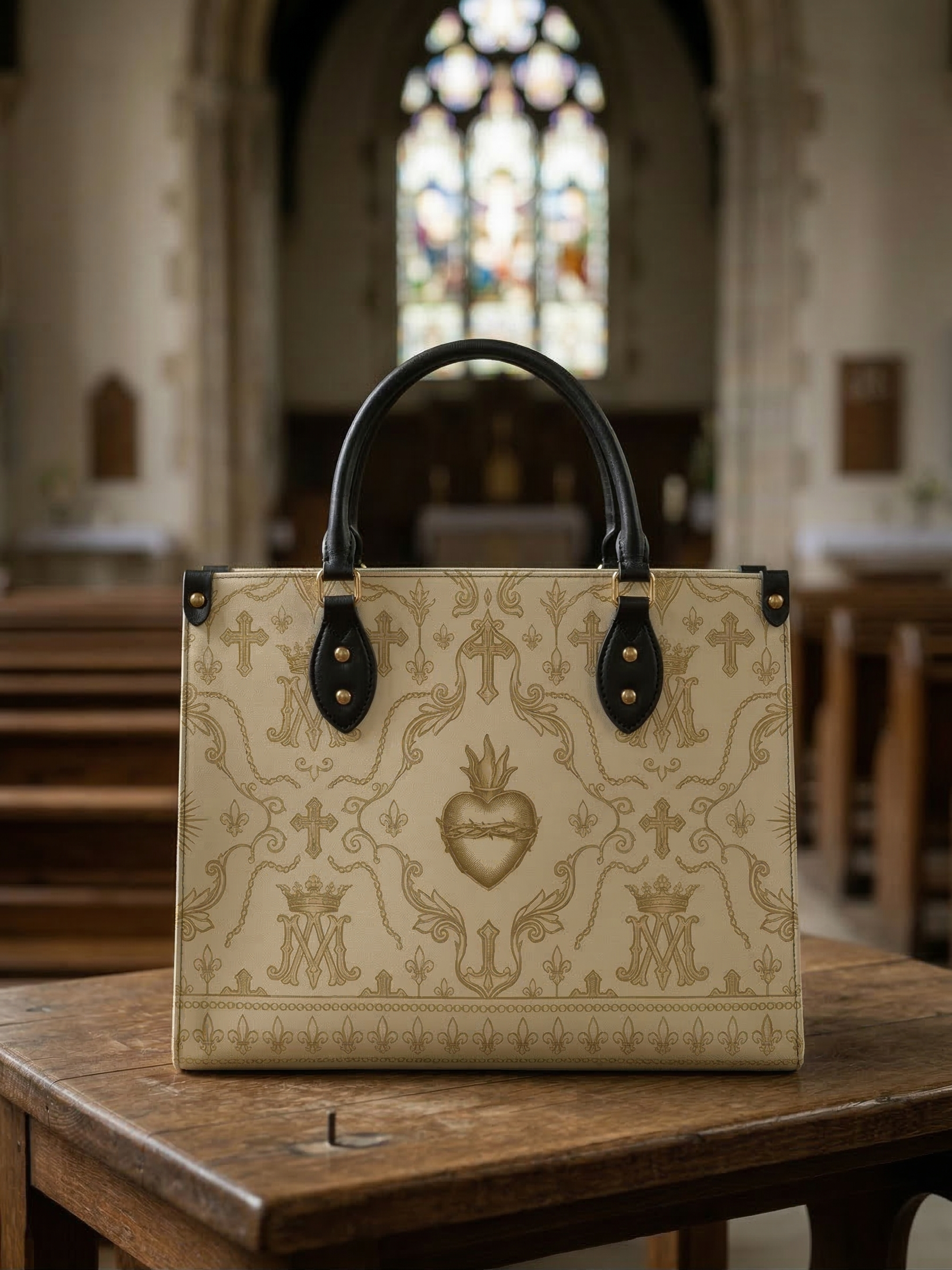 "Divine Heart" Leather Handbag