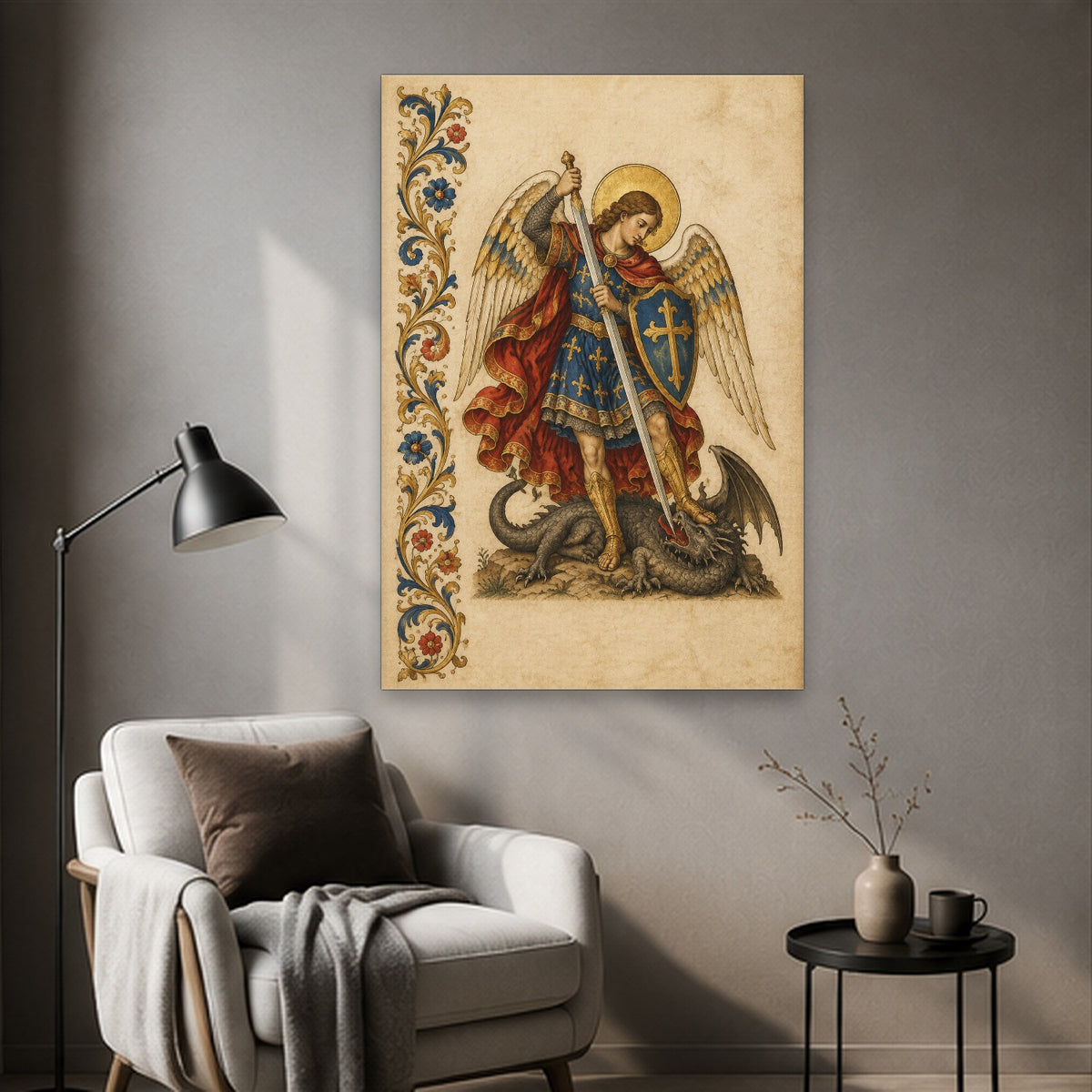 Draco Subactus Canvas Wall Art - Catholic Wall Art, styled in the home