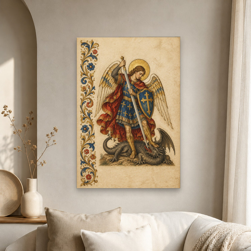 Draco Subactus Canvas Wall Art - Catholic Wall Art, scale reference