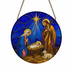 Emmanuel Glass Suncatcher - Catholic Suncatcher, front view