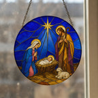 Emmanuel Glass Suncatcher - Catholic Suncatcher, styled in the home