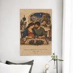 Emmanuel in Woodblock Canvas Wall Art - Catholic Wall Art, detail view