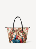 Eternal Tenderness PU Leather Tote Bag - Christian Tote Bag, front view
