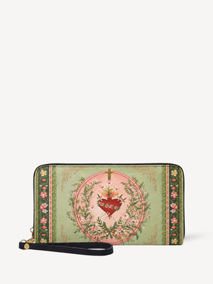 Ever-Blooming Heart PU Leather Wallet - Christian Wallet, front view