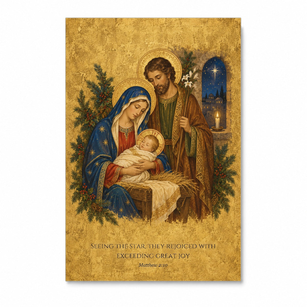 Exceeding Great Joy Canvas Wall Art - Catholic Wall Art, front view