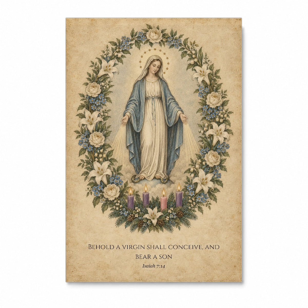 Expectant Hope Canvas Wall Art - Catholic Wall Art, front view