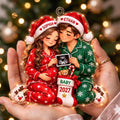 Expecting Parents Ultrasound Christmas Acrylic Ornament - Acrylic Christmas Ornament, front view