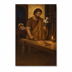 Faber Iosephus Canvas Wall Art - Catholic Wall Art, front view