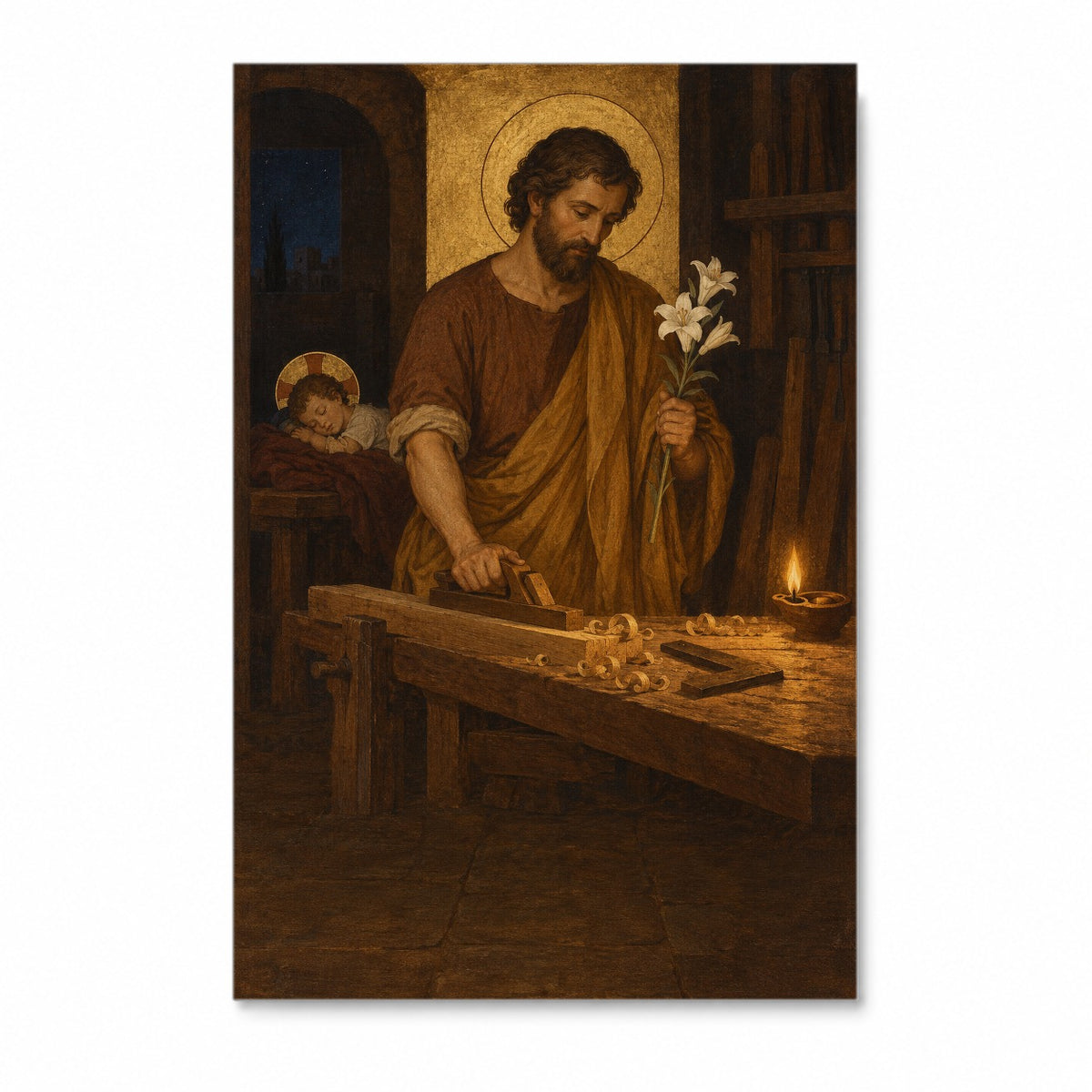 Faber Iosephus Canvas Wall Art - Catholic Wall Art, front view