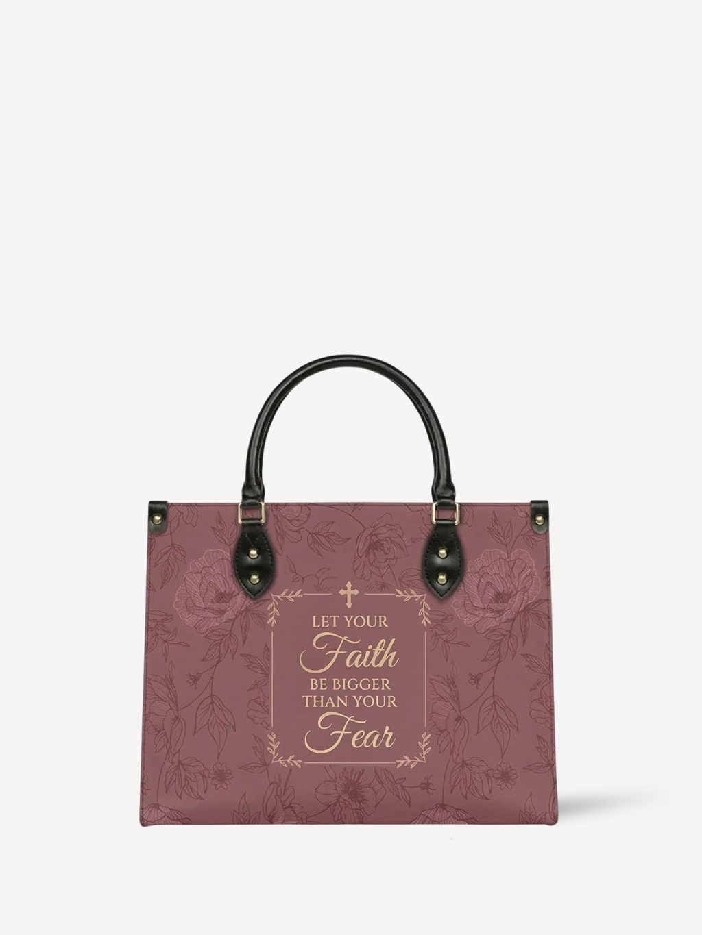"Faith Over Fear" Leather Handbag