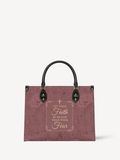 Faith Over Fear PU Leather Handbag - Christian Handbag, front view
