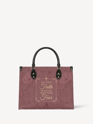 Faith Over Fear PU Leather Handbag - Christian Handbag, front view