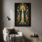 Fenestra Gratiae Canvas Wall Art - Catholic Wall Art, styled in the home