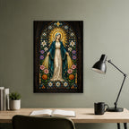 Fenestra Gratiae Canvas Wall Art - Catholic Wall Art, close-up of the print