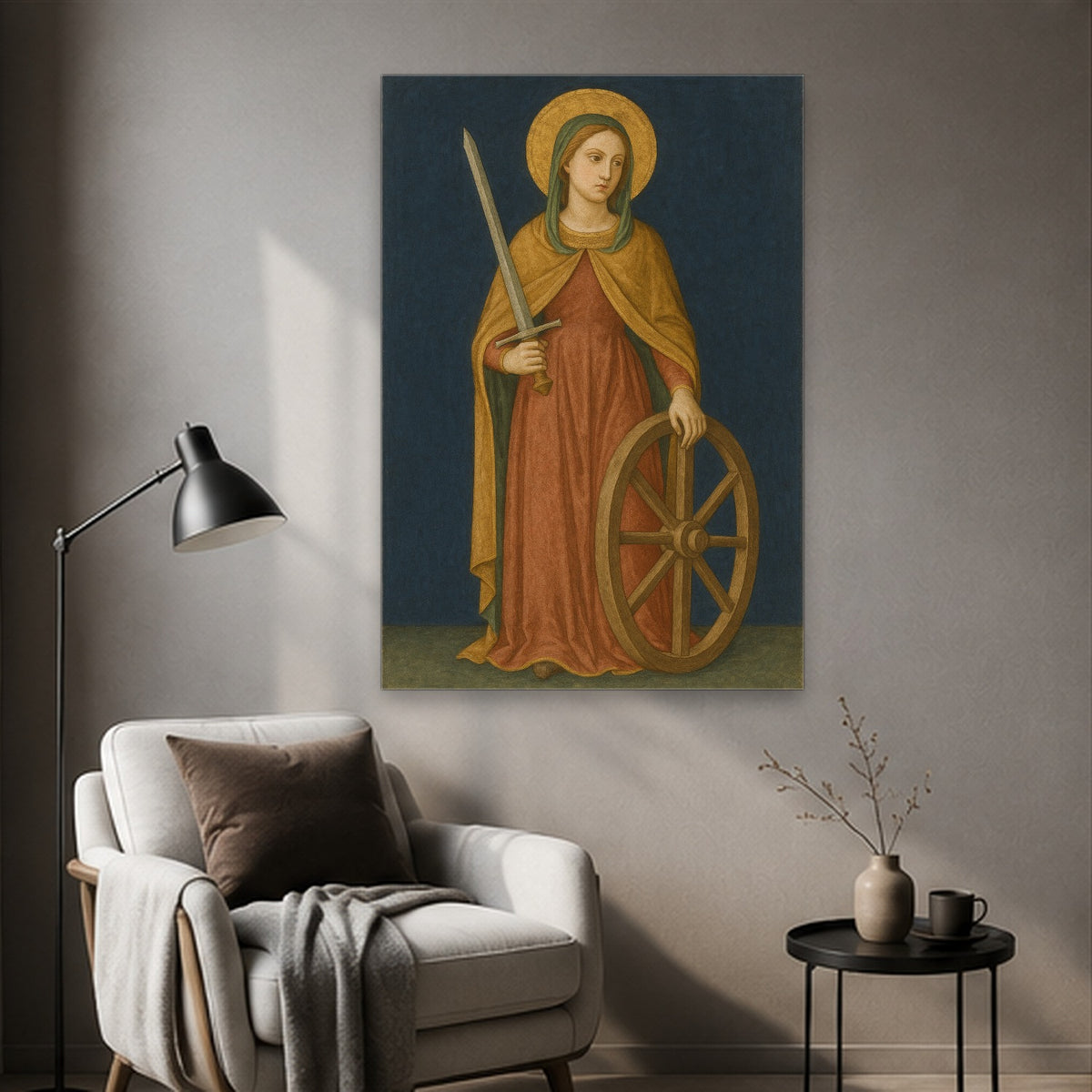 Fides Sancti Canvas Wall Art - Catholic Wall Art, styled in the home
