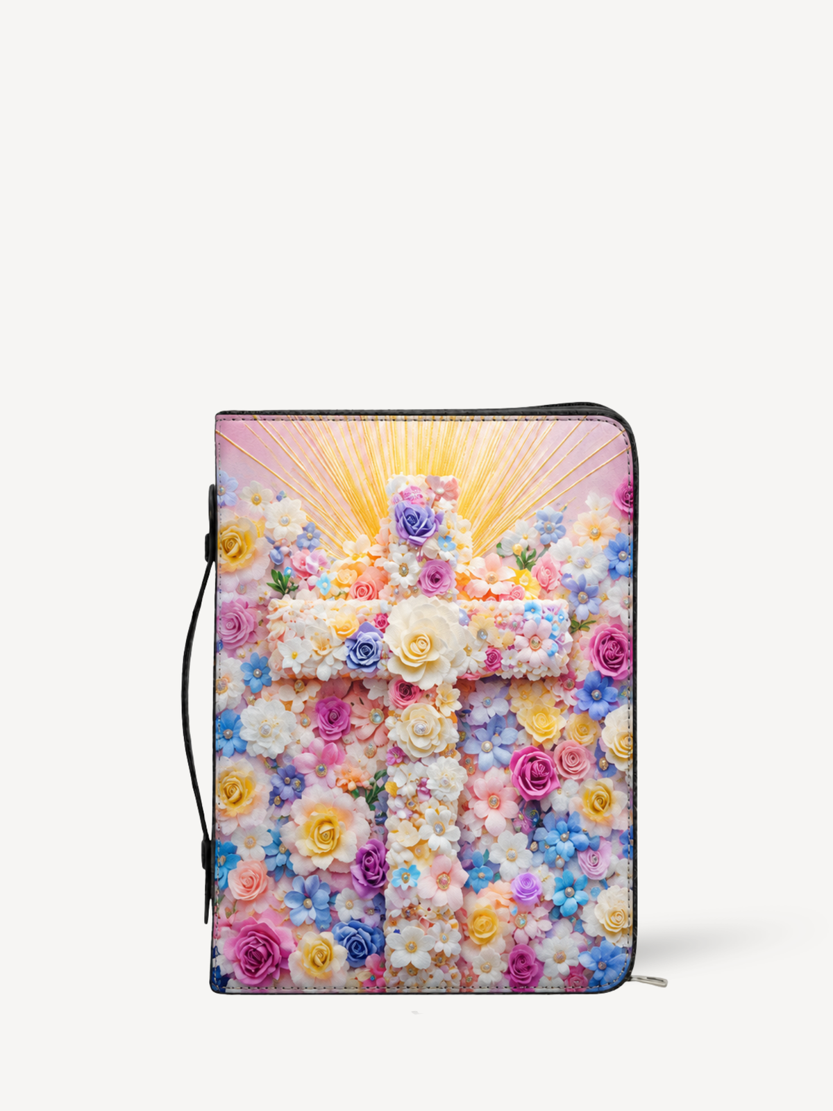 Floral Bible Cover - Leather Bible Cover, front view