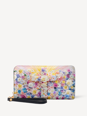 Floral PU Leather Wallet - Christian Wallet, front view