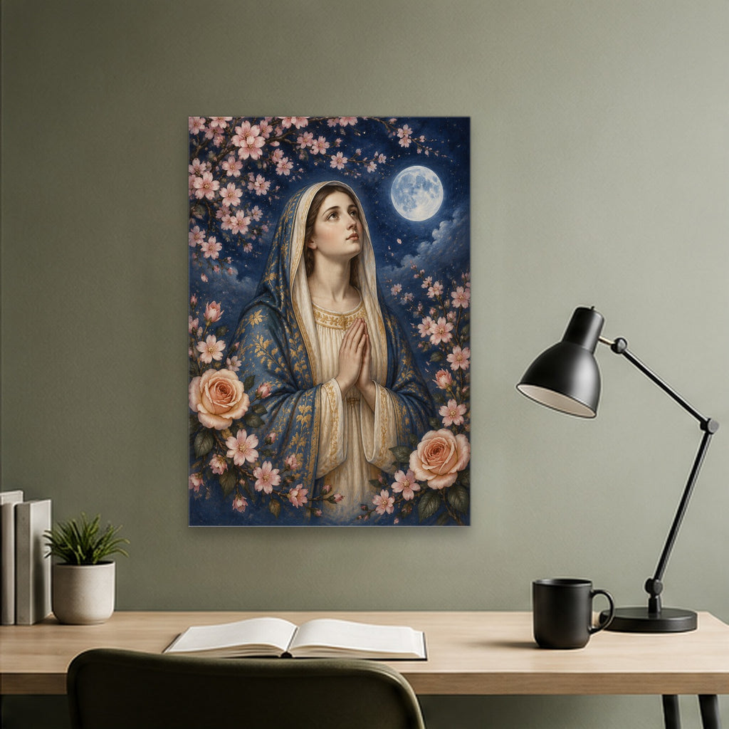 Flos Nocturnus Canvas Wall Art - Catholic Wall Art, close-up of the print