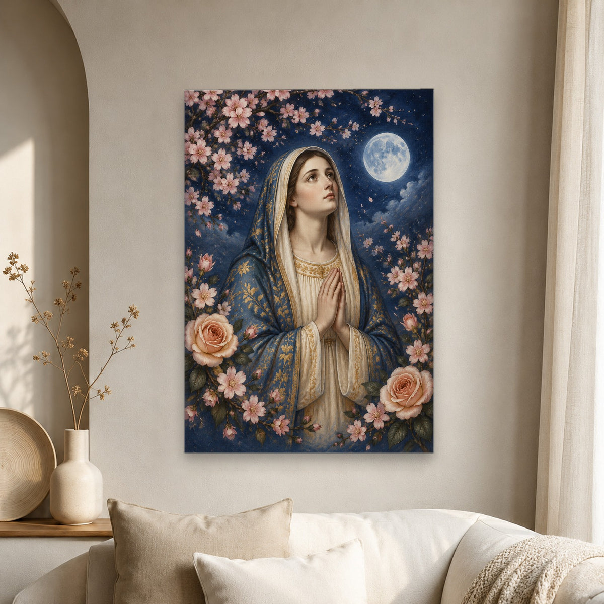 Flos Nocturnus Canvas Wall Art - Catholic Wall Art, scale reference