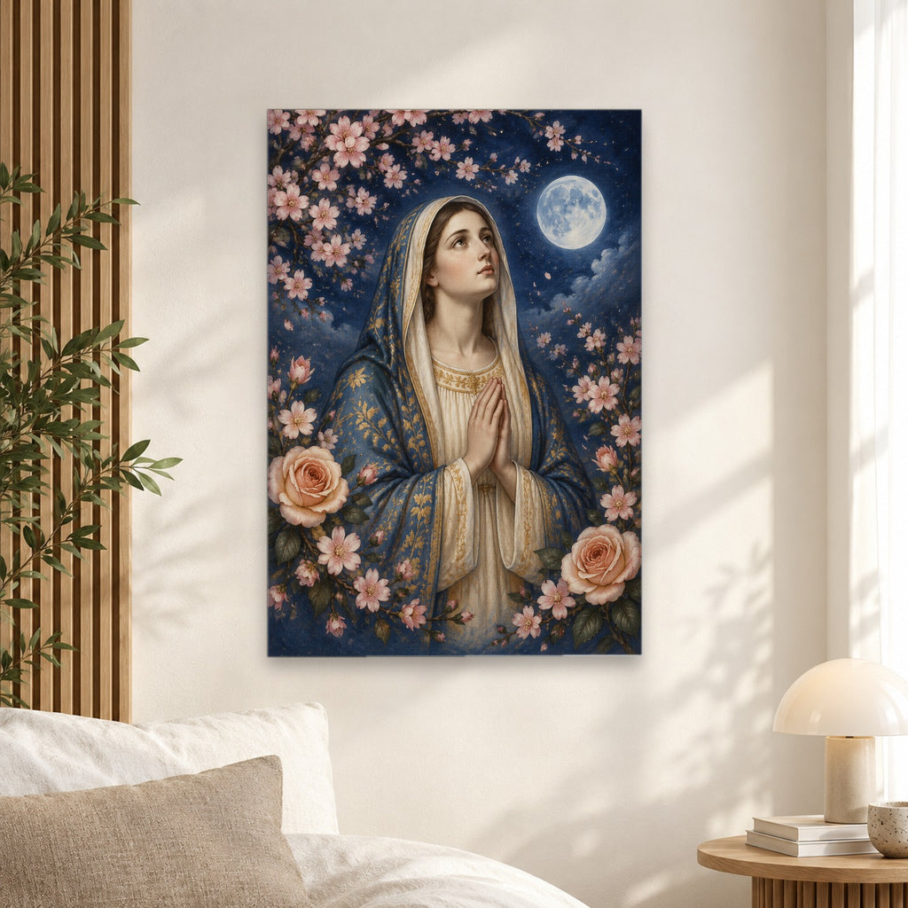 Flos Nocturnus Canvas Wall Art - Catholic Wall Art, alternate angle
