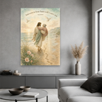 Footprints by the Sea Canvas Wall Art - Christian Wall Art, styled in the home