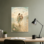 Footprints by the Sea Canvas Wall Art - Christian Wall Art, hanging display