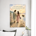 Footprints by the Shore Canvas Wall Art - Christian Wall Art, front view