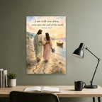 Footprints by the Shore Canvas Wall Art - Christian Wall Art, hanging display
