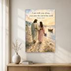 Footprints by the Shore Canvas Wall Art - Christian Wall Art, close-up of the print
