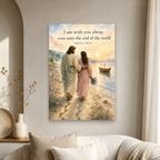 Footprints by the Shore Canvas Wall Art - Christian Wall Art, gift presentation