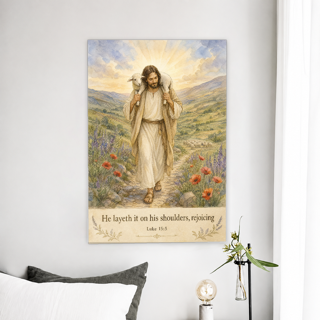 Found on His Shoulders Canvas Wall Art - Christian Wall Art, front view