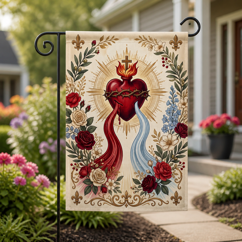 Fount Of Mercy Garden Flag - Christian Garden Flag, front view