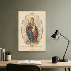 Full of Grace in Engraving Canvas Wall Art - Catholic Wall Art, close-up of the print