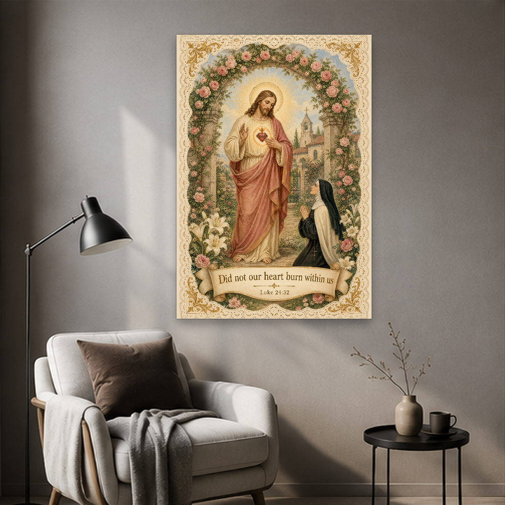 Garden of the Sacred Heart Canvas Wall Art - Christian Wall Art, detail view