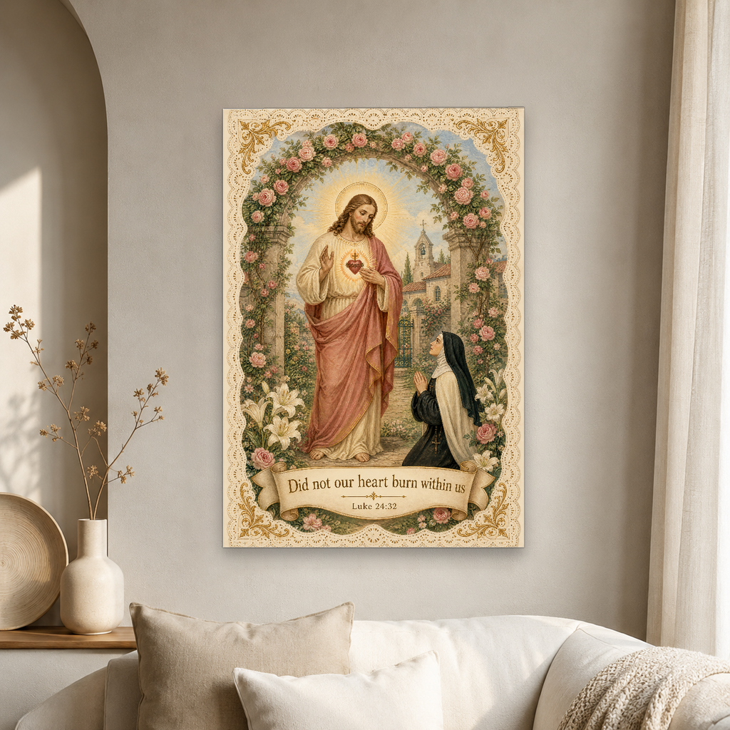 Garden of the Sacred Heart Canvas Wall Art - Christian Wall Art, gift presentation