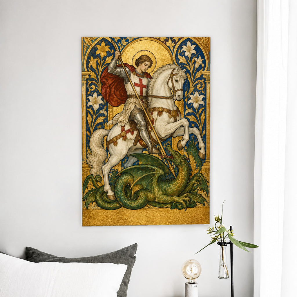 Georgius Eques Canvas Wall Art - Catholic Wall Art, detail view