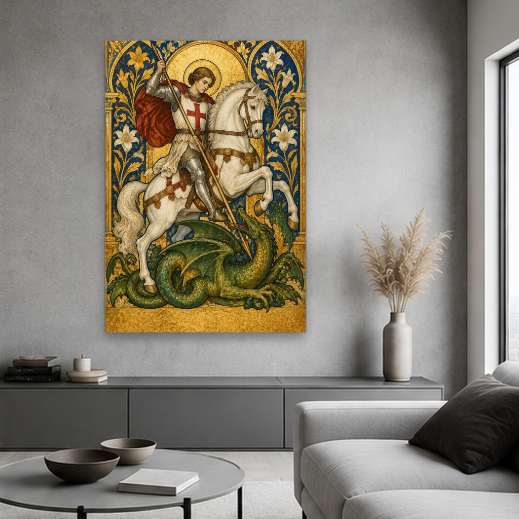 Georgius Eques Canvas Wall Art - Catholic Wall Art, hanging display