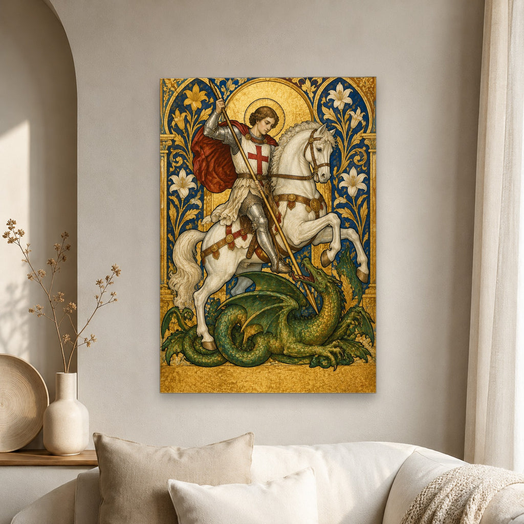 Georgius Eques Canvas Wall Art - Catholic Wall Art, scale reference