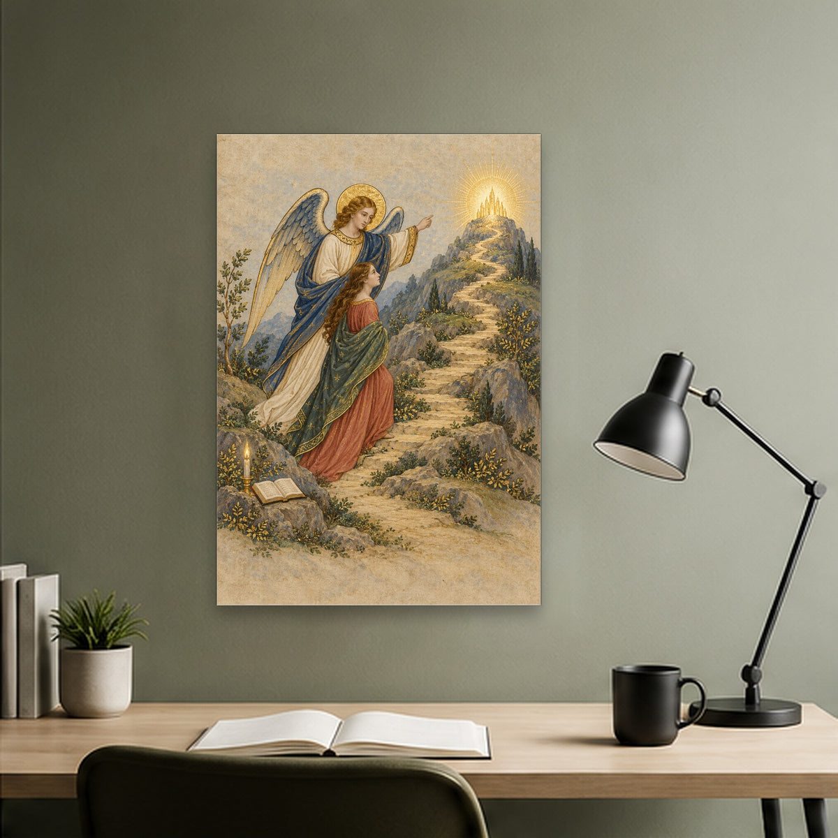 Given Charge Over Thee Canvas Wall Art - Catholic Wall Art, close-up of the print