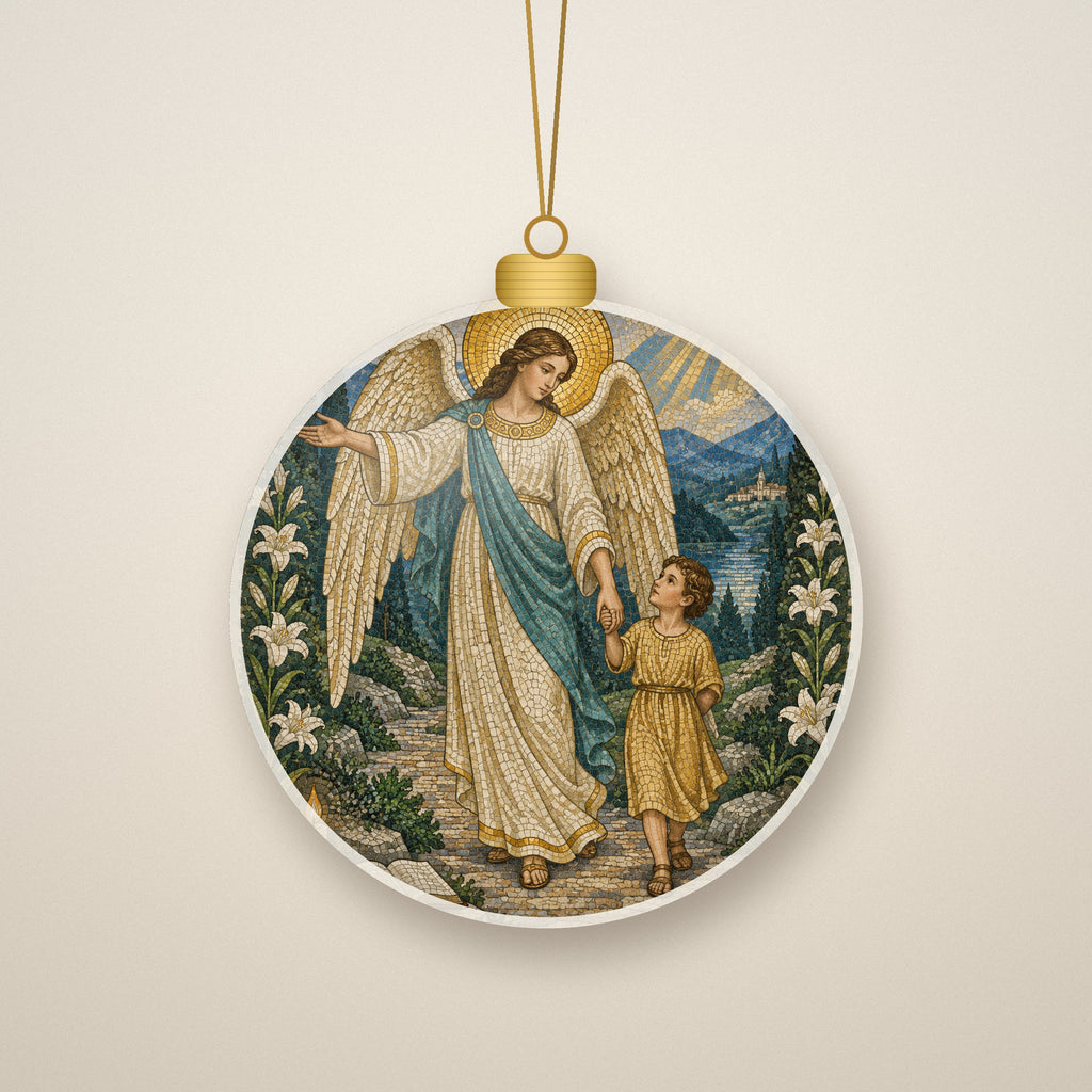 Given Charge Over Thee Ceramic Ornament - Catholic Christmas Ornament, front view