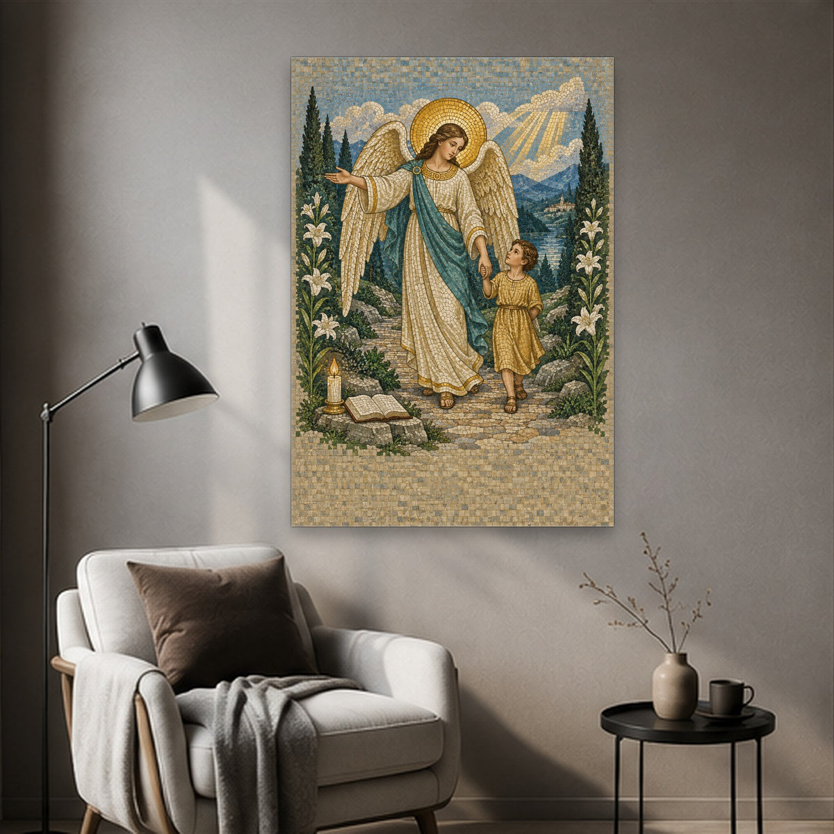 Given Charge Over Thee in Oil Canvas Wall Art - Catholic Wall Art, styled in the home