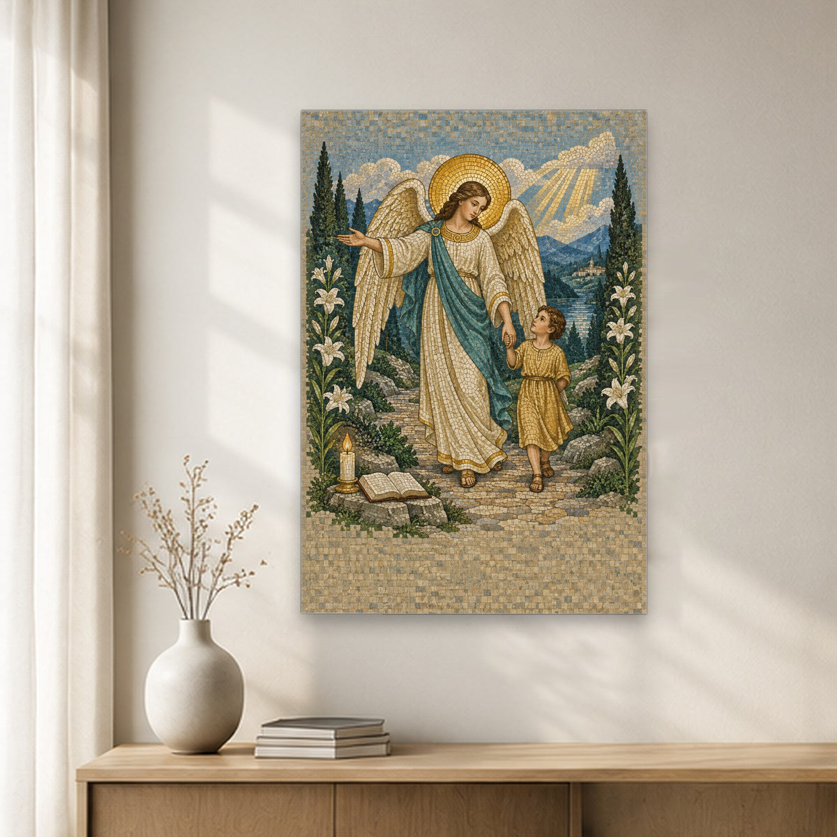 Given Charge Over Thee in Oil Canvas Wall Art - Catholic Wall Art, gift presentation