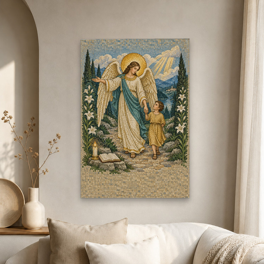 Given Charge Over Thee in Oil Canvas Wall Art - Catholic Wall Art, scale reference