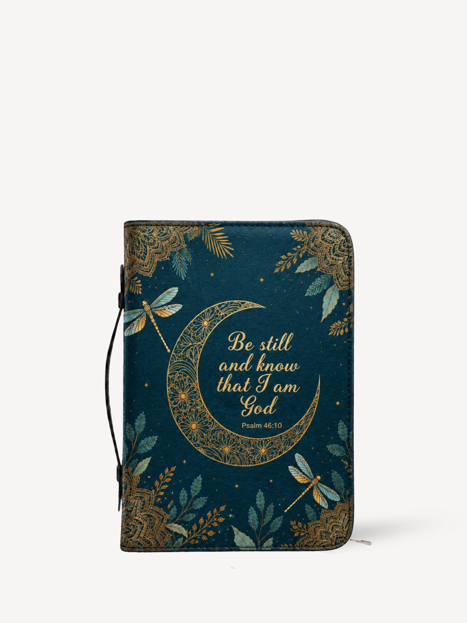 "Golden Stillness" Bible Cover - Catholic Bible Cover, Front View