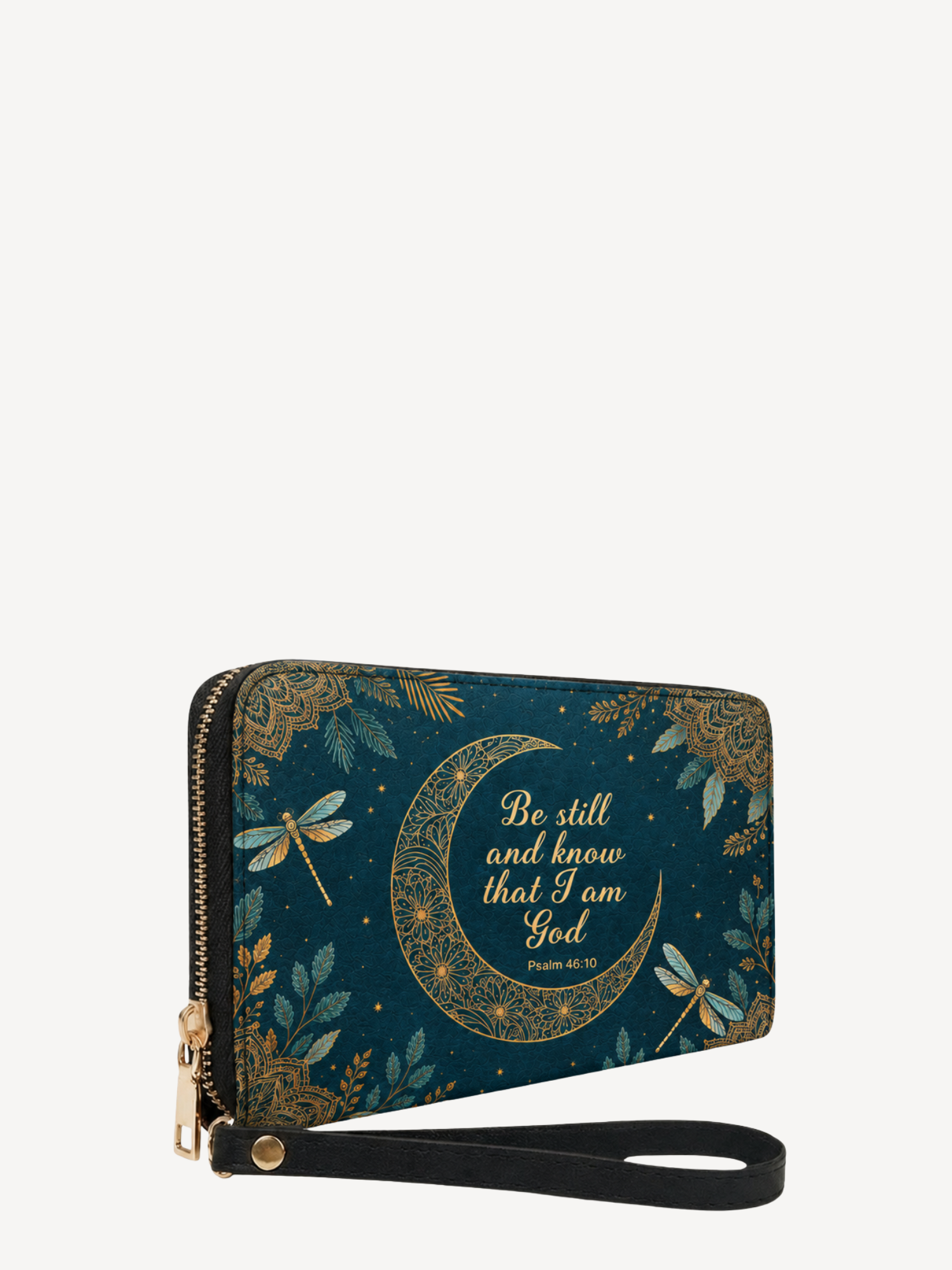 "Golden Stillness" Leather Wallet - Catholic Leather Wallet, View 2