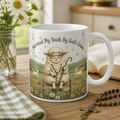 Grace Kept The Sheep Ceramic Mug - Christian Coffee Mug, front view