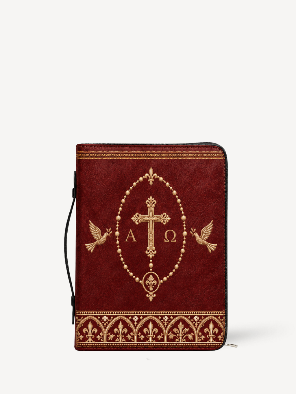 Grace & Peace Bible Cover - PU Leather Bible Cover, front view