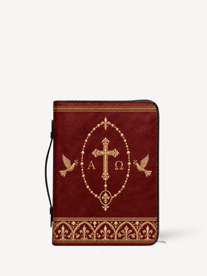 Grace & Peace Bible Cover - PU Leather Bible Cover, front view